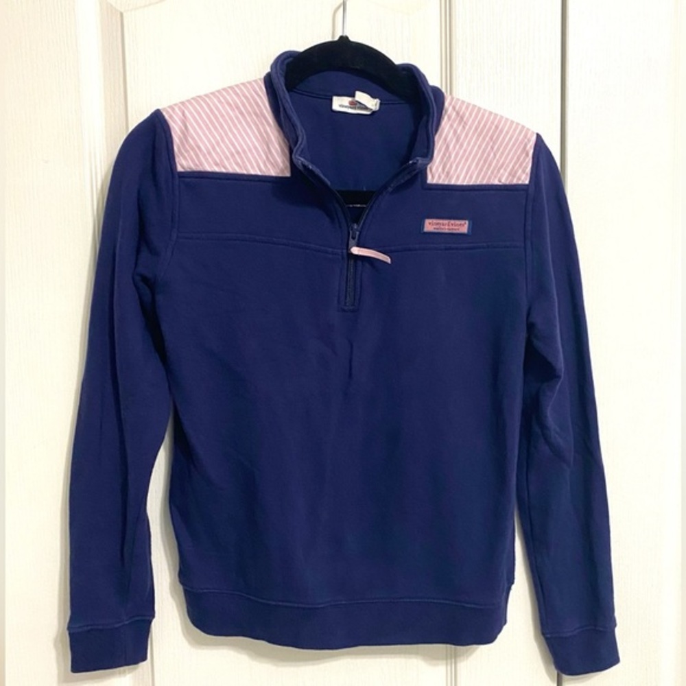 Girl’s Vineyard Vines Shep Shirt, Quarter Zip Pullover, Sz L‎ (14)